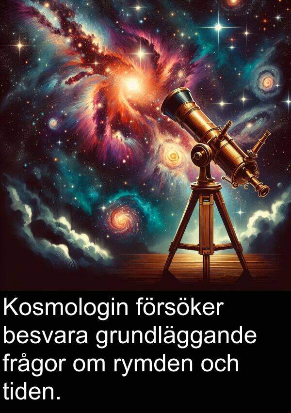 försöker: Kosmologin försöker besvara grundläggande frågor om rymden och tiden.