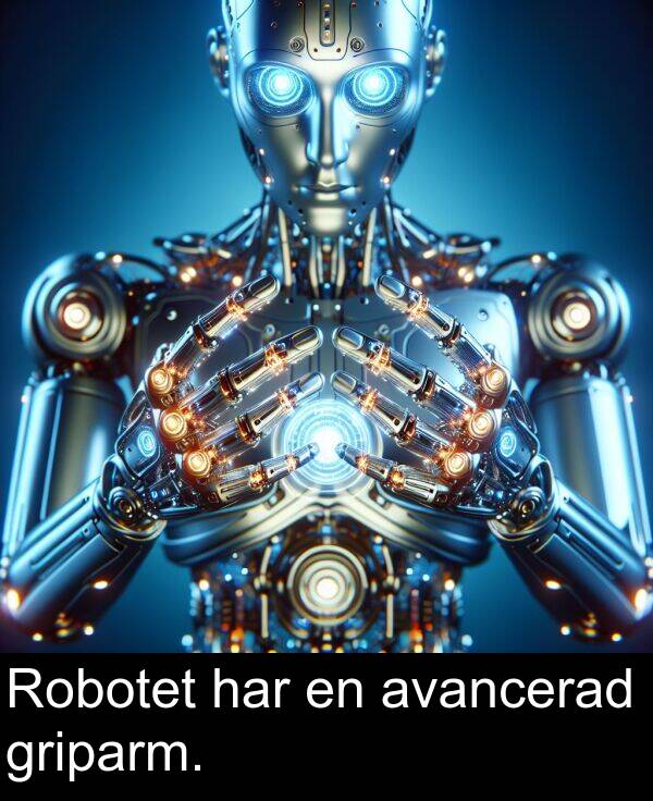har: Robotet har en avancerad griparm.
