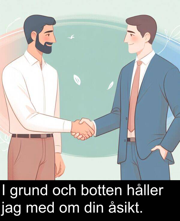 grund: I grund och botten håller jag med om din åsikt.