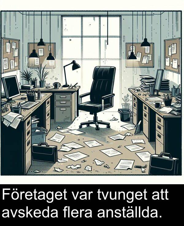 tvunget: Företaget var tvunget att avskeda flera anställda.