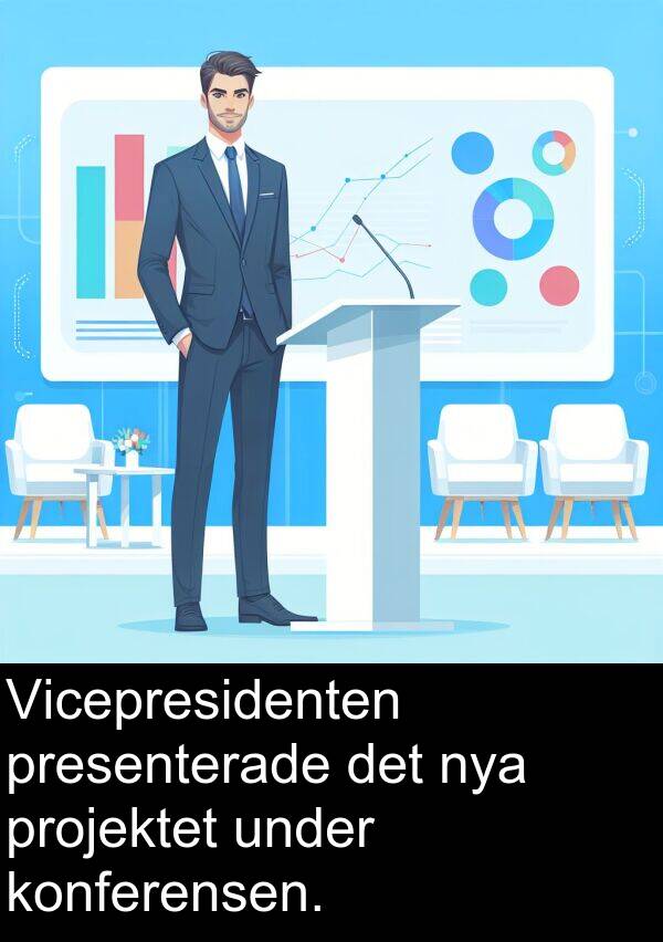 presenterade: Vicepresidenten presenterade det nya projektet under konferensen.