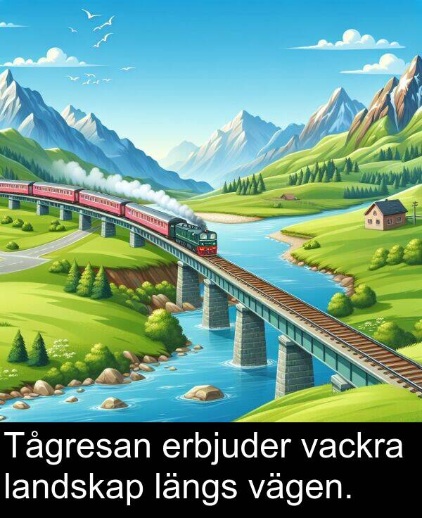 vägen: Tågresan erbjuder vackra landskap längs vägen.