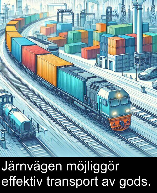 effektiv: Järnvägen möjliggör effektiv transport av gods.
