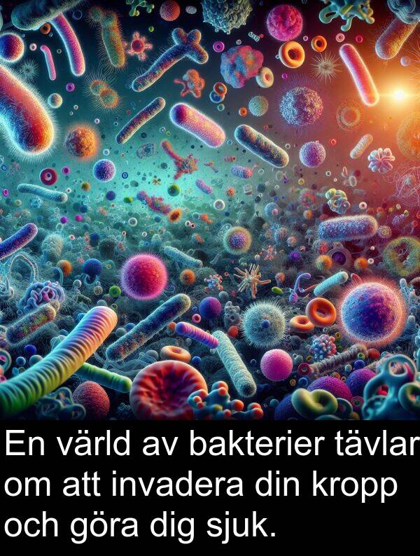 bakterier: En värld av bakterier tävlar om att invadera din kropp och göra dig sjuk.