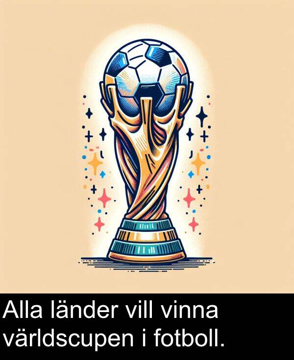 länder: Alla länder vill vinna världscupen i fotboll.