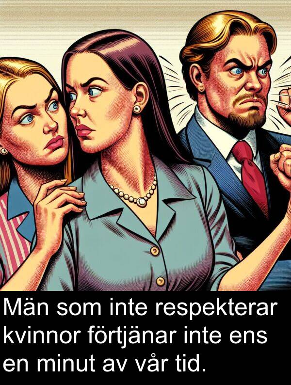 minut: Män som inte respekterar kvinnor förtjänar inte ens en minut av vår tid.