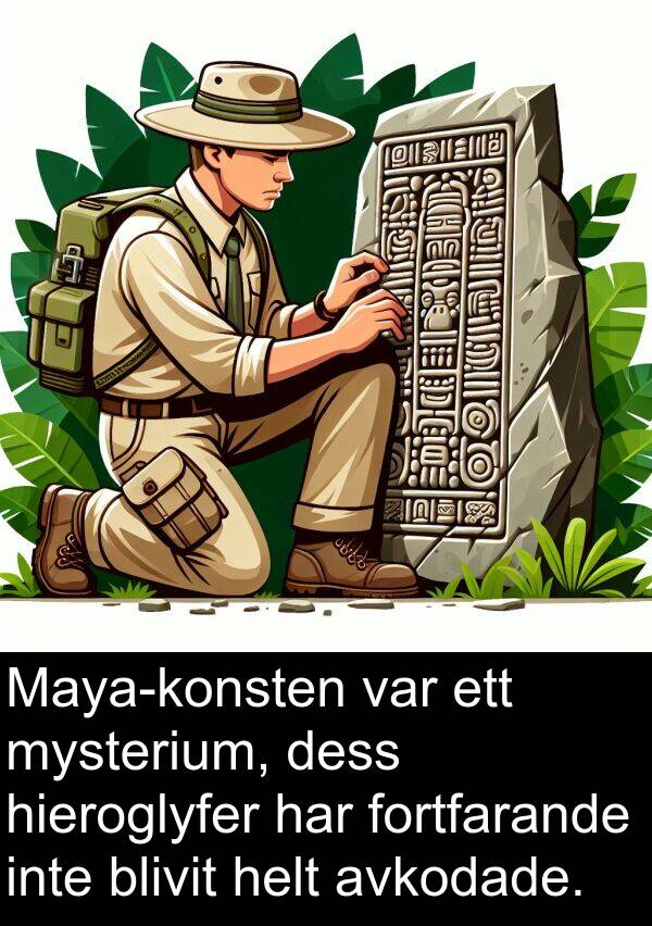 fortfarande: Maya-konsten var ett mysterium, dess hieroglyfer har fortfarande inte blivit helt avkodade.