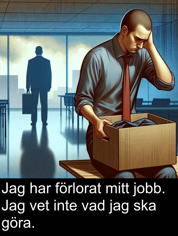 vad: Jag har förlorat mitt jobb. Jag vet inte vad jag ska göra.