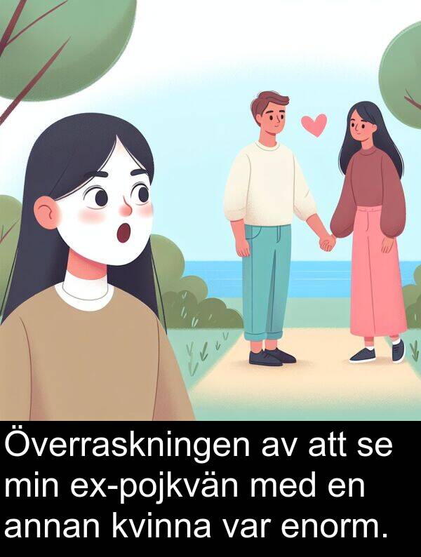 kvinna: Överraskningen av att se min ex-pojkvän med en annan kvinna var enorm.