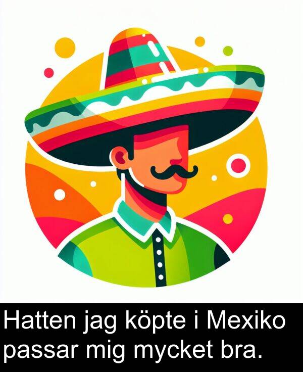 bra: Hatten jag köpte i Mexiko passar mig mycket bra.
