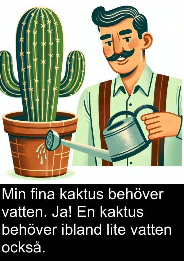 också: Min fina kaktus behöver vatten. Ja! En kaktus behöver ibland lite vatten också.