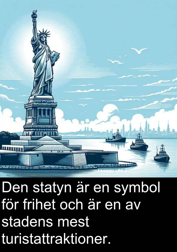 stadens: Den statyn är en symbol för frihet och är en av stadens mest turistattraktioner.