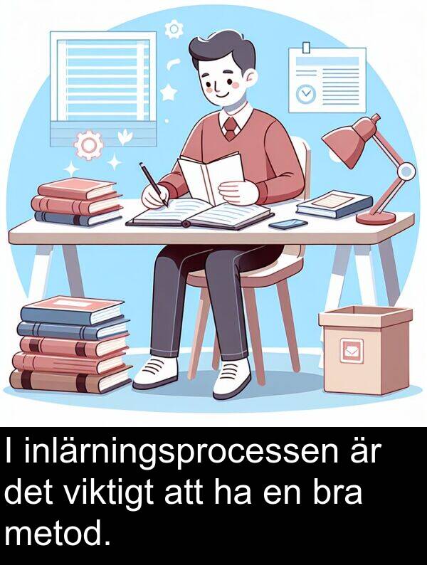 viktigt: I inlärningsprocessen är det viktigt att ha en bra metod.