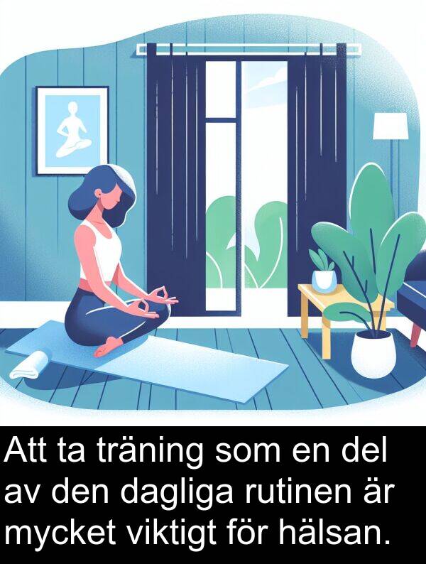 dagliga: Att ta träning som en del av den dagliga rutinen är mycket viktigt för hälsan.