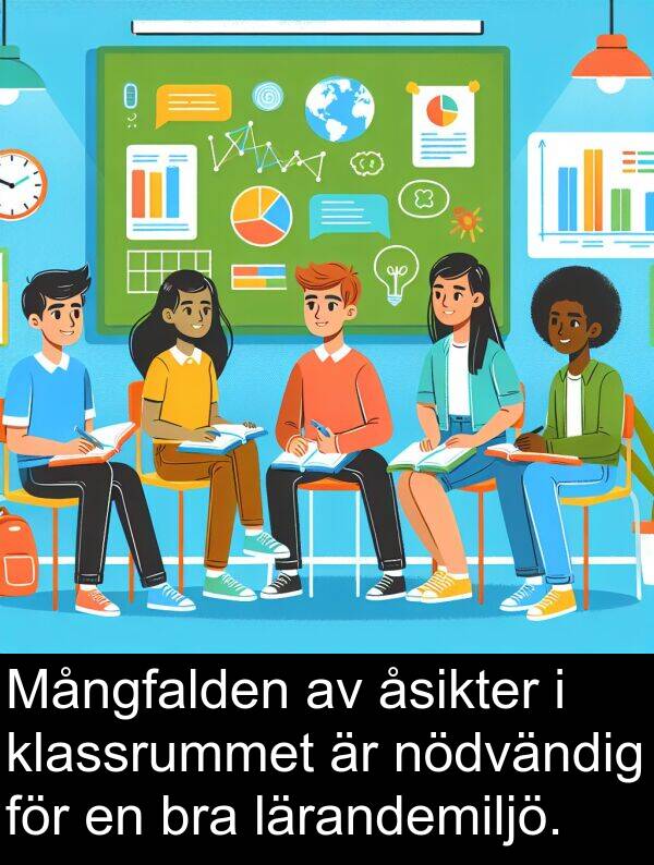 åsikter: Mångfalden av åsikter i klassrummet är nödvändig för en bra lärandemiljö.