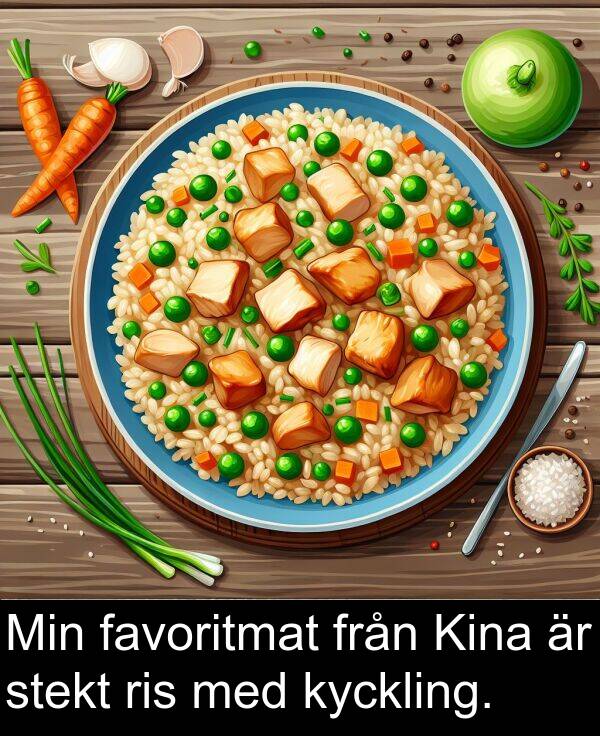 favoritmat: Min favoritmat från Kina är stekt ris med kyckling.