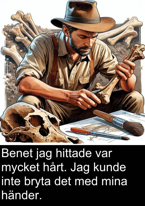 mina: Benet jag hittade var mycket hårt. Jag kunde inte bryta det med mina händer.