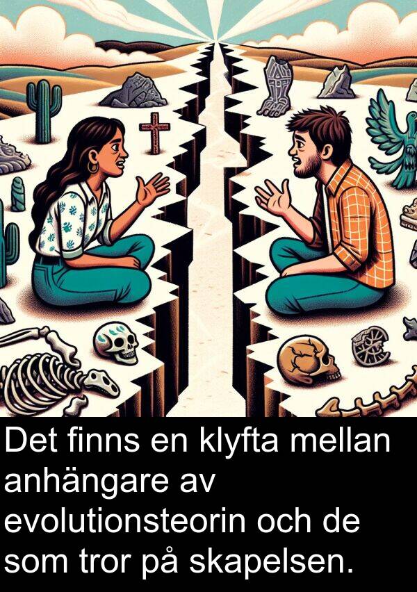 tror: Det finns en klyfta mellan anhängare av evolutionsteorin och de som tror på skapelsen.