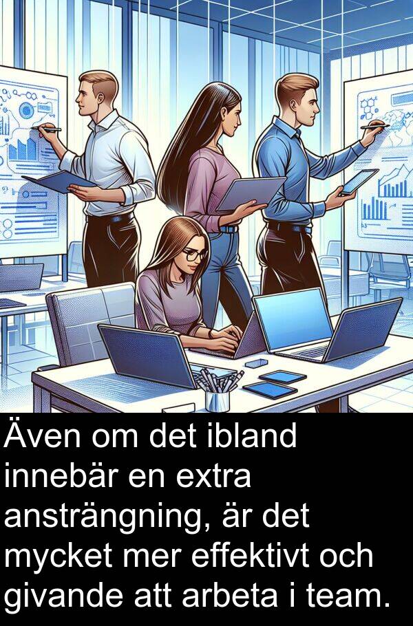 ibland: Även om det ibland innebär en extra ansträngning, är det mycket mer effektivt och givande att arbeta i team.