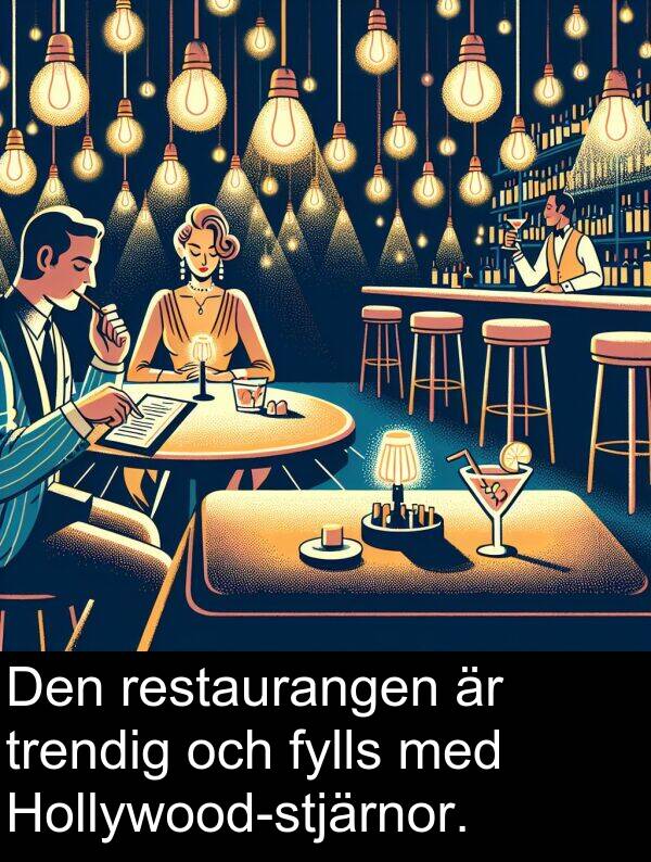 trendig: Den restaurangen är trendig och fylls med Hollywood-stjärnor.