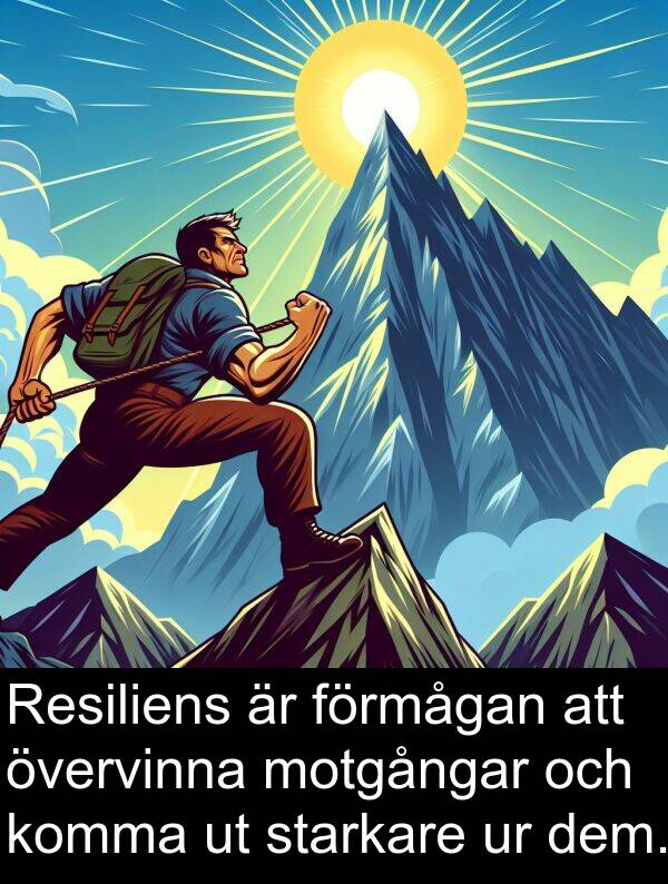 förmågan: Resiliens är förmågan att övervinna motgångar och komma ut starkare ur dem.