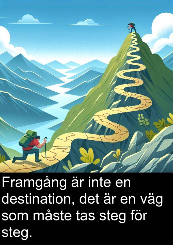 väg: Framgång är inte en destination, det är en väg som måste tas steg för steg.