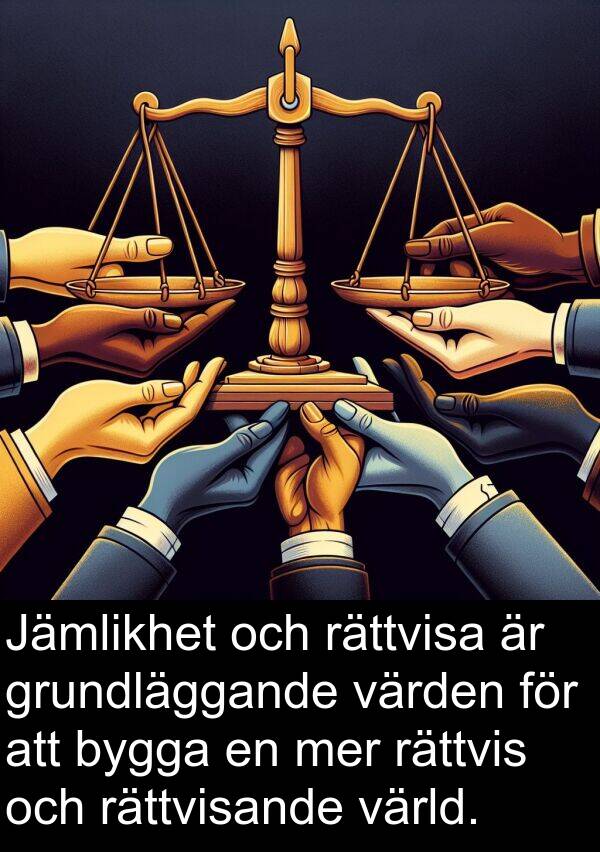 bygga: Jämlikhet och rättvisa är grundläggande värden för att bygga en mer rättvis och rättvisande värld.