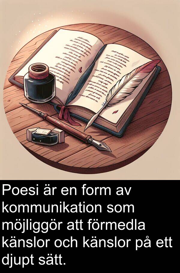 form: Poesi är en form av kommunikation som möjliggör att förmedla känslor och känslor på ett djupt sätt.