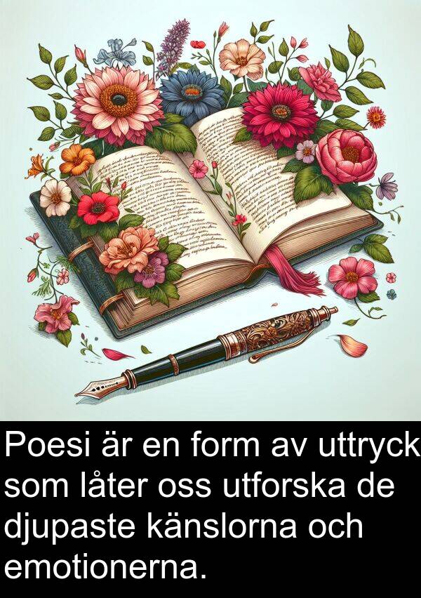 form: Poesi är en form av uttryck som låter oss utforska de djupaste känslorna och emotionerna.
