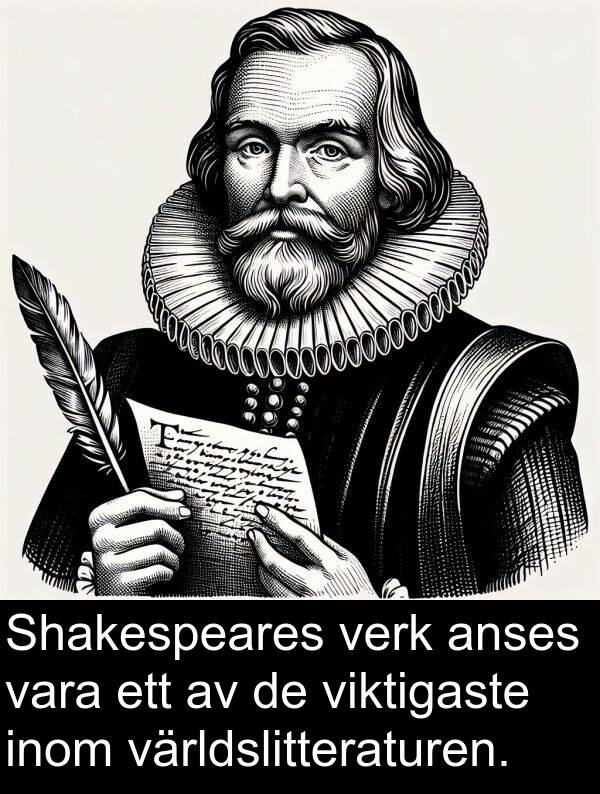 viktigaste: Shakespeares verk anses vara ett av de viktigaste inom världslitteraturen.