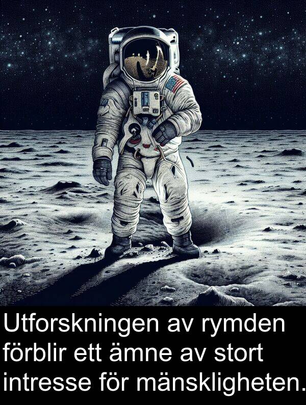 ämne: Utforskningen av rymden förblir ett ämne av stort intresse för mänskligheten.