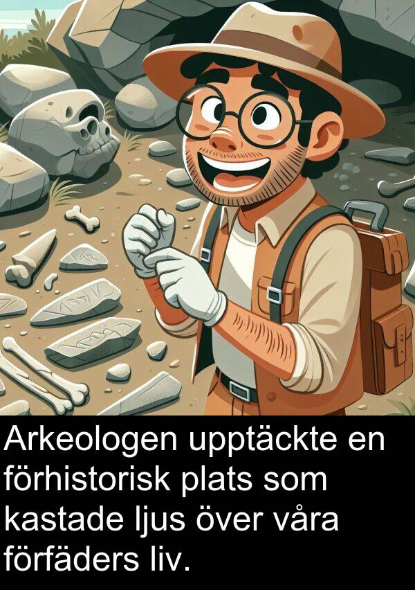 förhistorisk: Arkeologen upptäckte en förhistorisk plats som kastade ljus över våra förfäders liv.