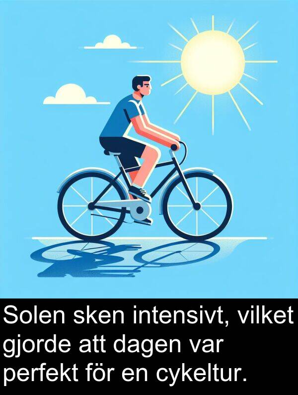 intensivt: Solen sken intensivt, vilket gjorde att dagen var perfekt för en cykeltur.