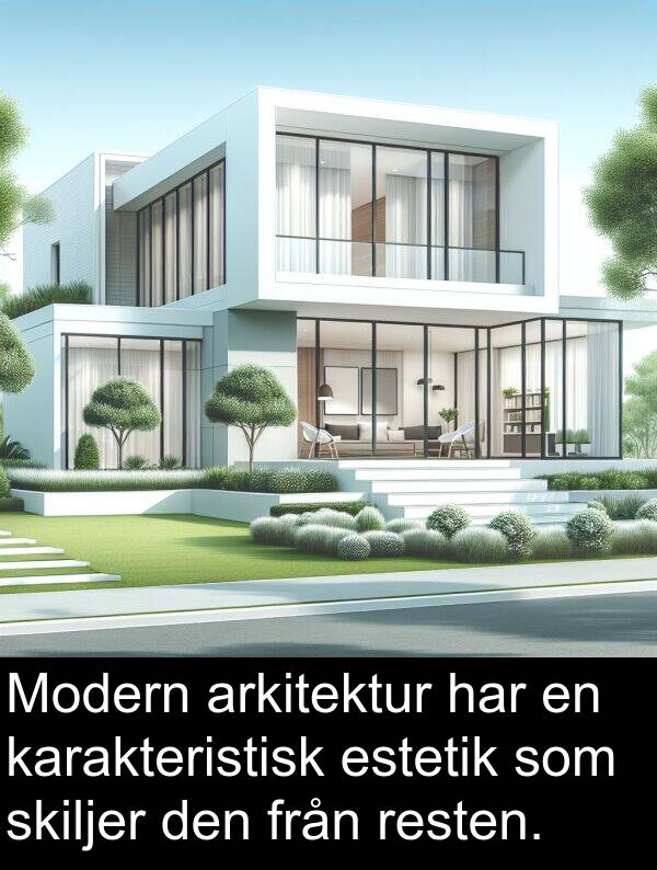 arkitektur: Modern arkitektur har en karakteristisk estetik som skiljer den från resten.