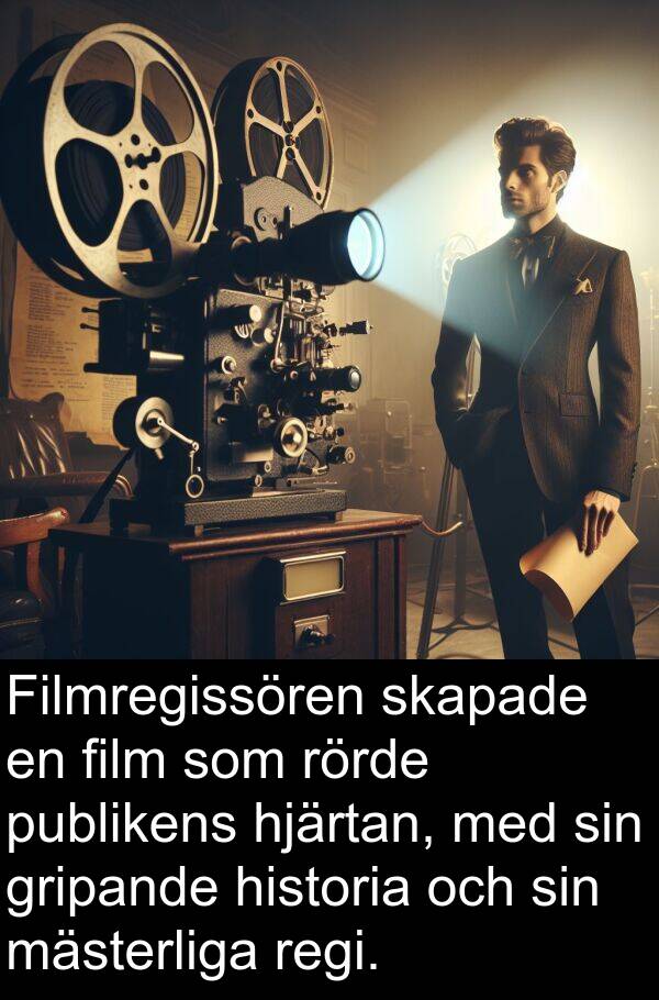 mästerliga: Filmregissören skapade en film som rörde publikens hjärtan, med sin gripande historia och sin mästerliga regi.