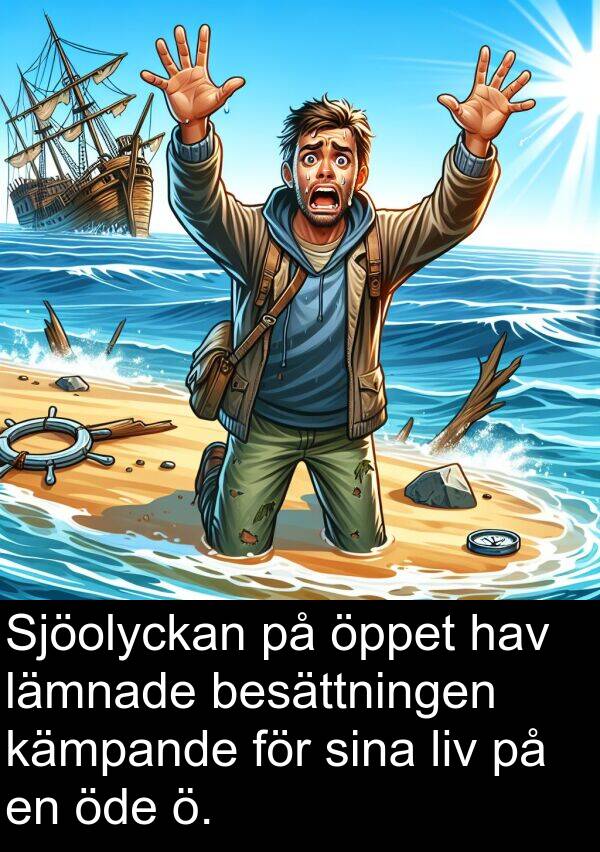 öde: Sjöolyckan på öppet hav lämnade besättningen kämpande för sina liv på en öde ö.