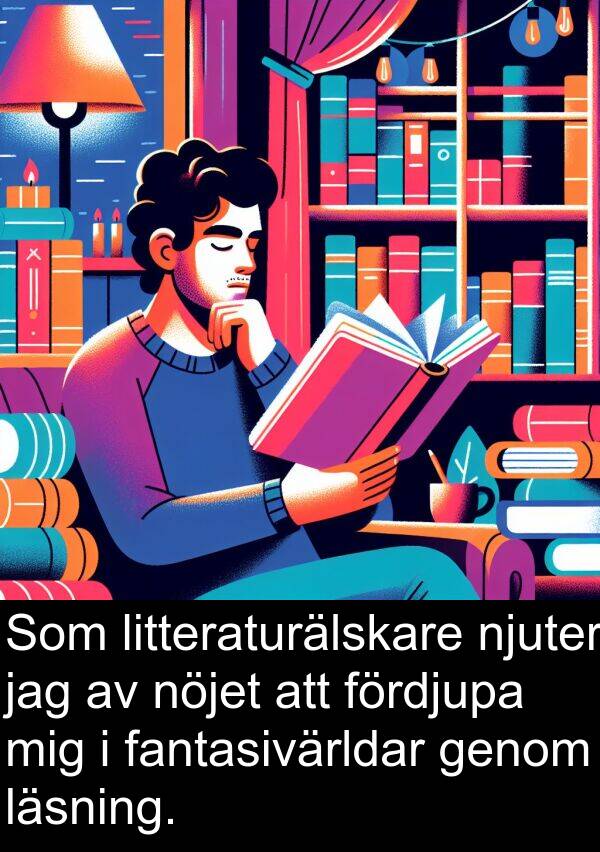 fantasivärldar: Som litteraturälskare njuter jag av nöjet att fördjupa mig i fantasivärldar genom läsning.