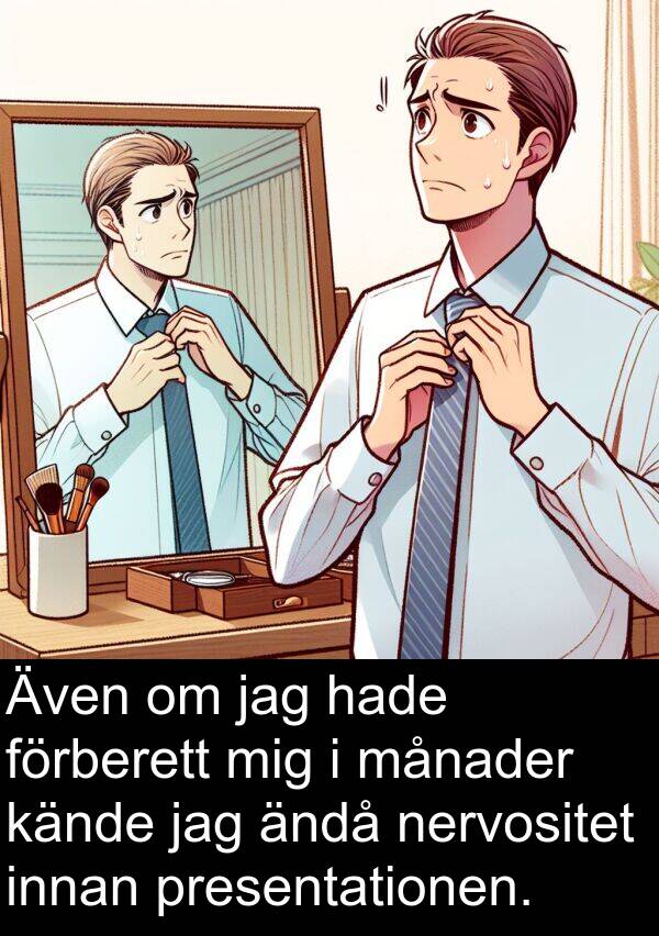 ändå: Även om jag hade förberett mig i månader kände jag ändå nervositet innan presentationen.