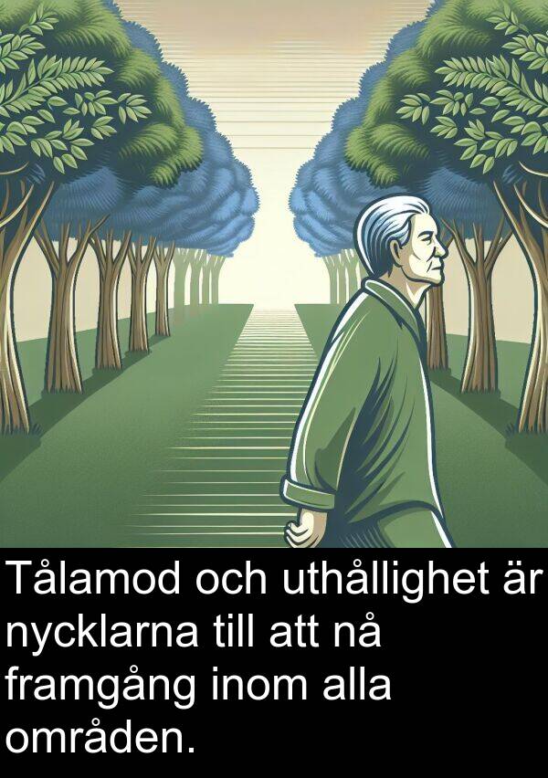 nycklarna: Tålamod och uthållighet är nycklarna till att nå framgång inom alla områden.