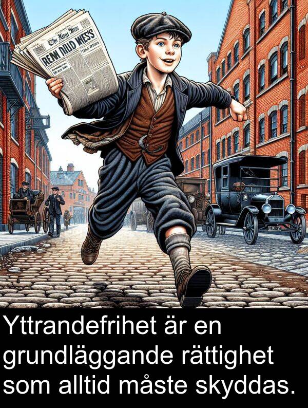 måste: Yttrandefrihet är en grundläggande rättighet som alltid måste skyddas.