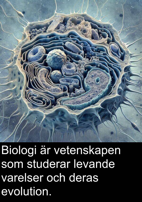 vetenskapen: Biologi är vetenskapen som studerar levande varelser och deras evolution.