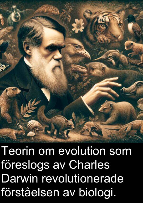 förståelsen: Teorin om evolution som föreslogs av Charles Darwin revolutionerade förståelsen av biologi.
