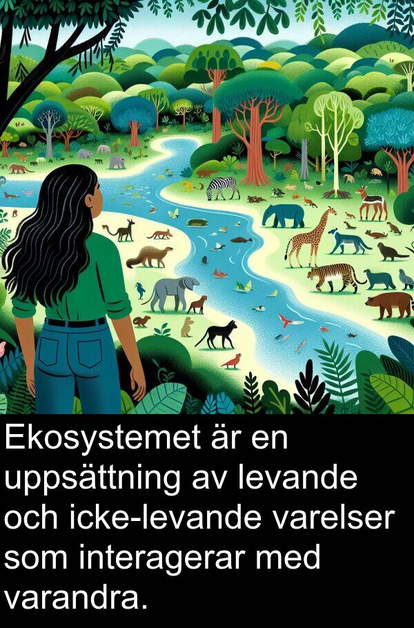 levande: Ekosystemet är en uppsättning av levande och icke-levande varelser som interagerar med varandra.