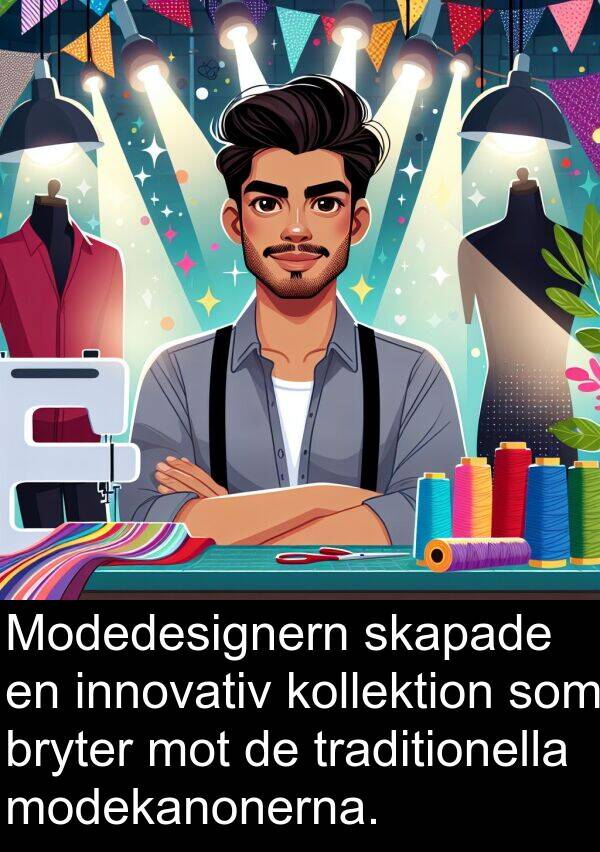 skapade: Modedesignern skapade en innovativ kollektion som bryter mot de traditionella modekanonerna.