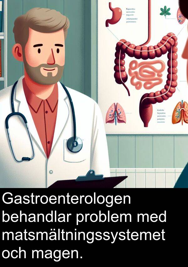 magen: Gastroenterologen behandlar problem med matsmältningssystemet och magen.