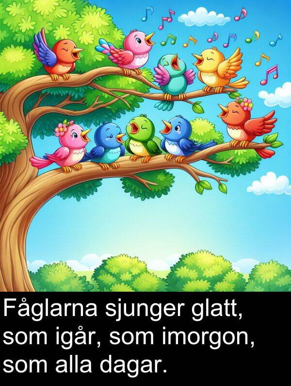 dagar: Fåglarna sjunger glatt, som igår, som imorgon, som alla dagar.