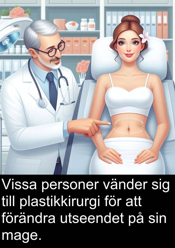 plastikkirurgi: Vissa personer vänder sig till plastikkirurgi för att förändra utseendet på sin mage.