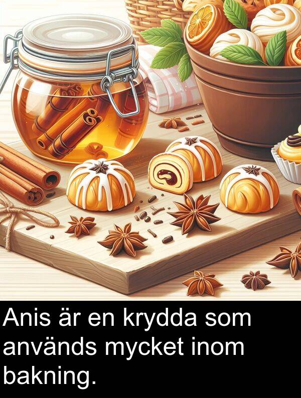 bakning: Anis är en krydda som används mycket inom bakning.