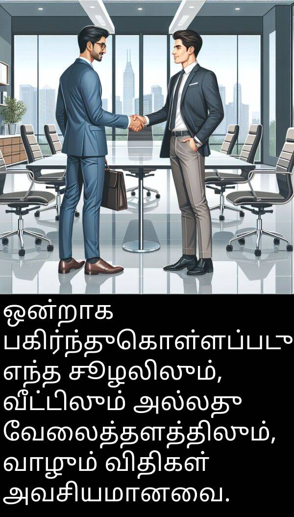 விதிகள்: ஒன்றாக பகிர்ந்துகொள்ளப்படும் எந்த சூழலிலும், வீட்டிலும் அல்லது வேலைத்தளத்திலும், வாழும் விதிகள் அவசியமானவை.