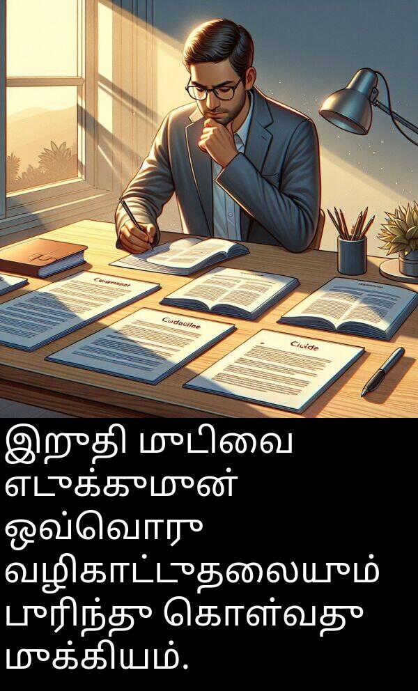 இறுதி: இறுதி முடிவை எடுக்குமுன் ஒவ்வொரு வழிகாட்டுதலையும் புரிந்து கொள்வது முக்கியம்.